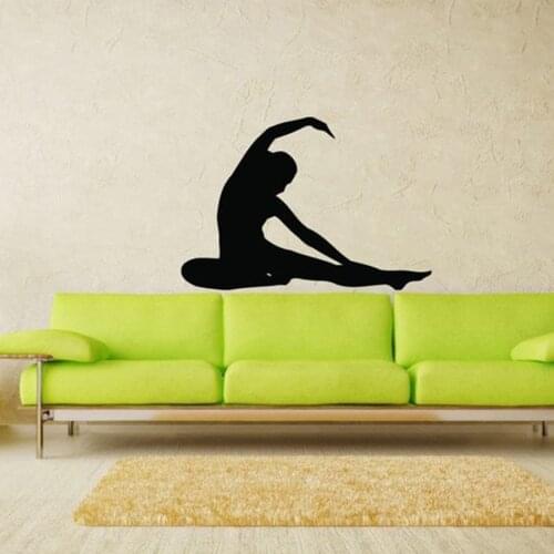 Yoga Posture Girl Wall Vinyl Sticker Bedroom Yoga Studio Dance Room Interior Design Decals Bodybuilding Girls Mural Art S391