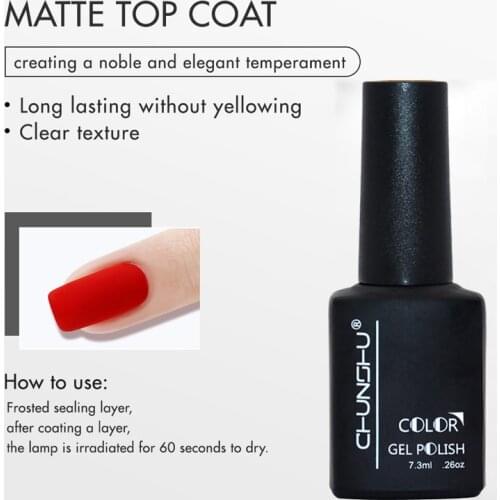 Tempered Glass Nail Top Coat 7ML Matte Top Coat Nail Art Design No Wipe Reinforce Cover UV LED Base Coat UV Gel Polish No Sticky