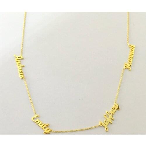 Custom Stainless Steel Multiple Names Necklace Personalized Family Members Nameplate Pendant Necklace Jewelry Mom Dad Gifts 1997