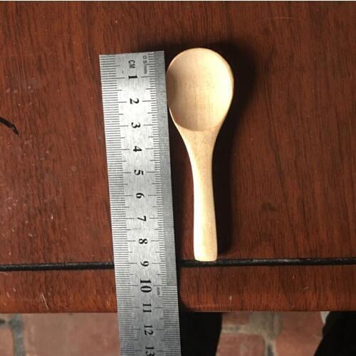 9cm Small Wooden Spoons Natural Eeo-Friendly Mini Honey Spoons Kitchen Mini Coffee Teaspoon Kids Ice Cream Scoop LX1512