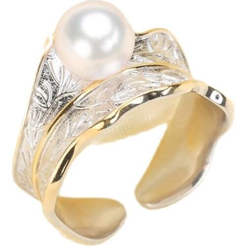 Classic Rings Resizable Design Rings Base 925 Silver Pearl Rings Settings Women DIY Pearl Rings Accessory No Pearl