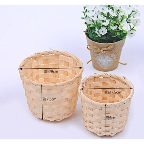 1PC Handmade Sundries Organizer Rattan Plant Basket Wicker Box Nursery Pots Sea Grass Storage Basket Straw Garden Flower Pot