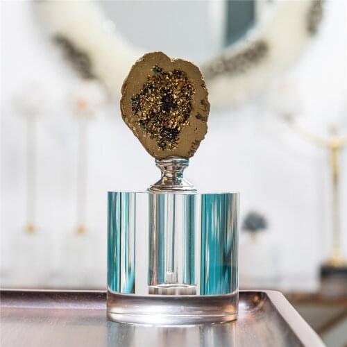 1pcs Natural Crystal Perfume Bottles With Quartz Geode Women Perfume Bottle High Quality Agate Stones