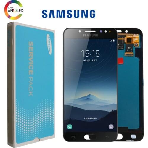100% ORIGINAL 5.5'' AMOLED LCD Replacement for SAMSUNG Galaxy C8 C7100 C710F Display Touch Screen Digitizer Assembly