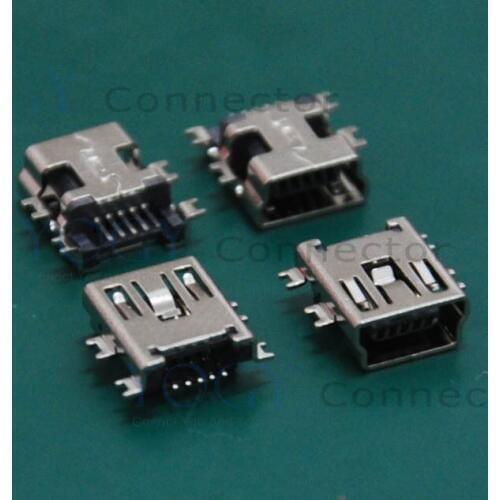 20 pcs/lot)SMT Type-B MINI USB Female Connector Receptacle, SMT 4 Fixed feet,fit for Digital photo album, car charger