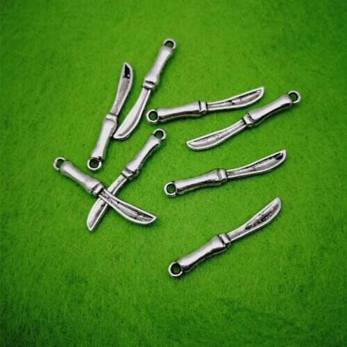 25 pcs Retro style ways knife charm pendant For Bracelet Jewelry making DIY
