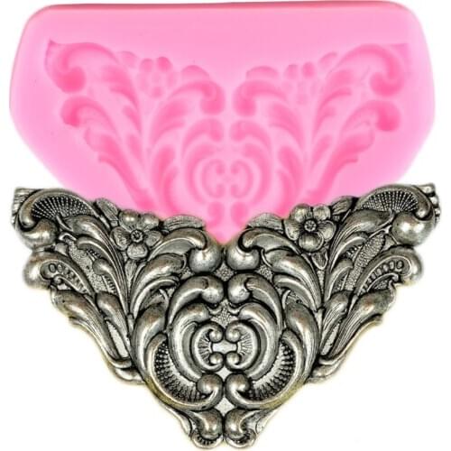 3D Baroque Relief Medallion Border Silicone Molds Angel Wings Fondant Cake Decorating Tools Candy Clay Chocolate Gumpaste Moulds
