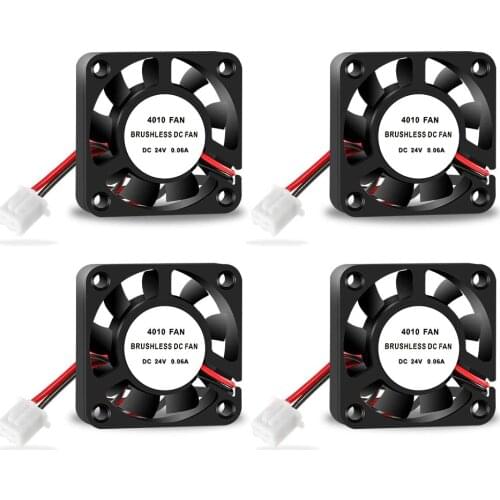 3D Printer 4010 Cooling Fan, 40x40x10mm DC 12V 24V Brushless Cooling Fan with 2 Pin Terminal for Hotend Extruder Heatsinks