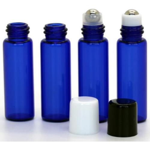 5ml Blue Glass Roll On Bottle, Mini Roller Ball Glass Bottle, Small Glass Essential Oil Bottle F20172102