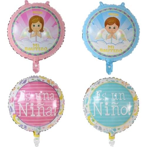 50pcs 18inch Spanish Christening West Baptism Theme Birthday Party Decoration Baby Shower Balloons Helium Balloons Kids Globos