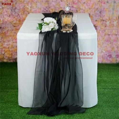 60cm Width Chiffon Table Runner Banquet Tablecloth Runners For Wedding Event Party Decoration
