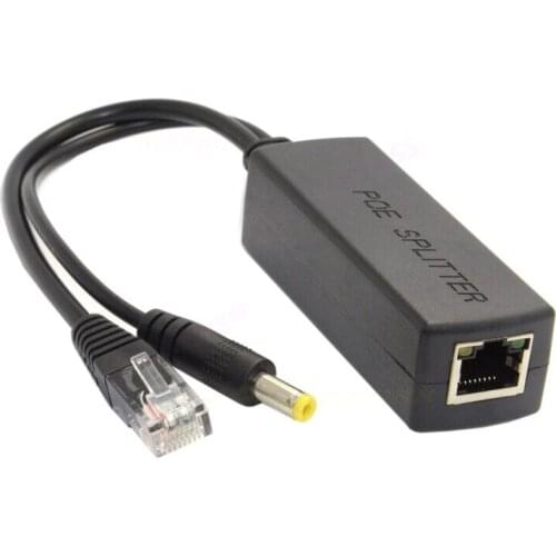 Active PoE Splitter Power Over Ethernet 48V to 12V 2.4A Compliant IEEE802.3af/at Model for POE Camera