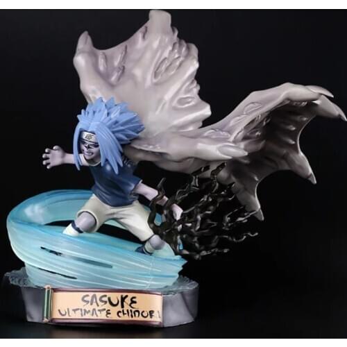 NARUTO Shippuden Anime Figurine Uchiha Sasuke PVC Figure Evil Sasuke Chidori Toys 18 CM