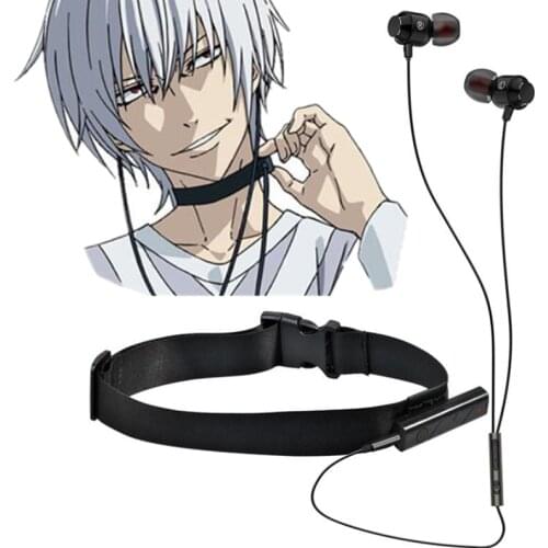Anime Toaru Kagaku no Railgun A Certain Magical Index Cosplay Accelerator Collar Necklace BlueTooth Earphone Prop