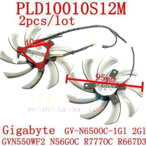 Free Shipping PLD10010S12M 2pcs/lot for Gigabyte GV-N650OC-1Gl 2Gl Gigabyte GVN550WF2 N56GOC R777OC R667D3 graphics card fan