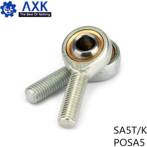 Free shipping SA5T/K POSA5 5mm right hand male outer thread metric rod end joint bearing POS5A
