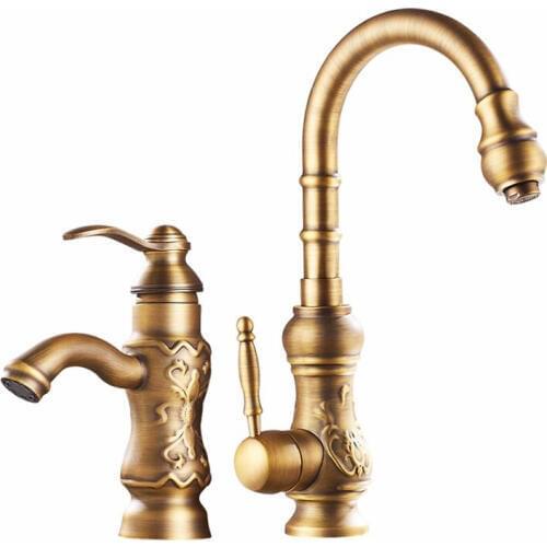 Bronze Color Brass Material Deck Mounted Cold & Hot Water of Kitchen Sink Mixer