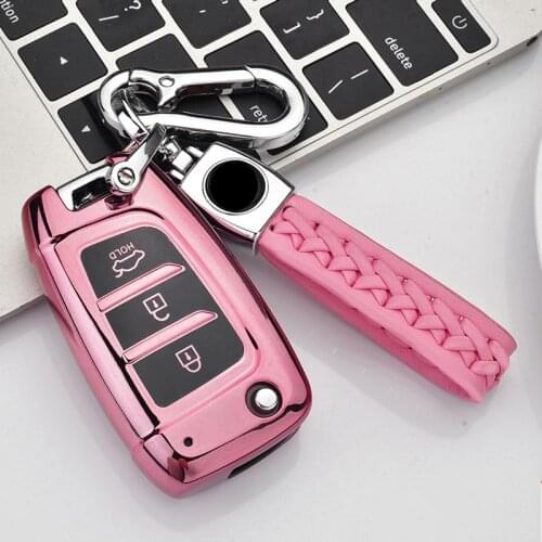 1pcs Soft TPU Car Remote Key Case CoverFor Hyundai Elantra Solaris 2017 Santa Fe Verna Tucson i35 i40 Genesis Fe Accessories