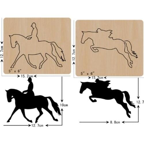 Men Riding Horse Wood Cutting Die Template 2021 New Wooden Die Mould For Cut Leather Cloth Making Doll Fit Common Die Machines