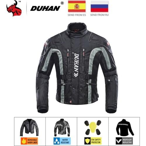DUHAN Four seasons Motorcycle Racing Suit Protective Gear Armor Motorcycle Jacket+Motorcycle Pants Hip Protector Moto Clothing S