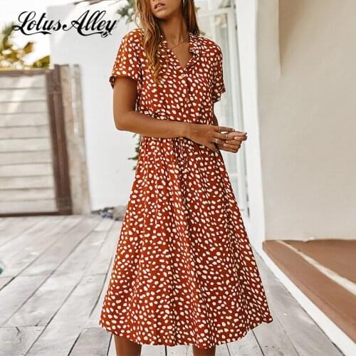 Lotus Alley Summer Short Sleeve Dresses