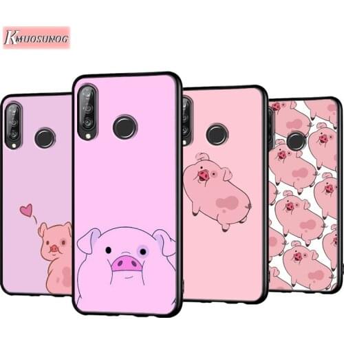 Cute Pink Pig Anti-Fall Phone Case for Huawei P30 P20 P40 Lite E Pro P Smart Z Plus 2019 P10 P9 Lite Back Cover