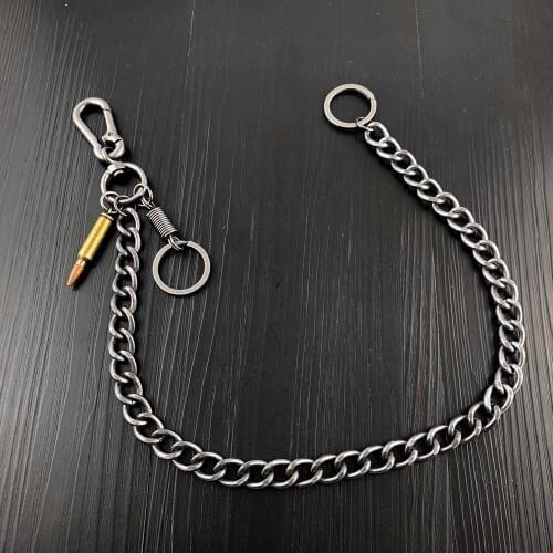 Men Heavy Gunmetal Waist Biker Skull Wallet Key Chain Rock Punk Trousers Motorcycle HipHop Leather Pant Jean Chain DR233