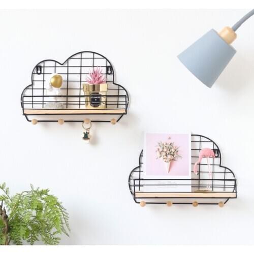 Nordic Cloud wall shelf Decorative iron shelf child room wall shelf grid shelf home decoration floating shelf hanging shelf