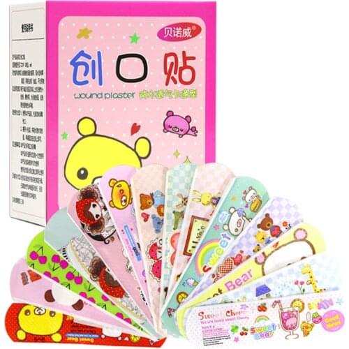 100Pcs Waterproof Breathable Cute Cartoon Band Aid Hemostasis Adhesive Bandages First Aid Emergency Kit Wound Plaster For Kids