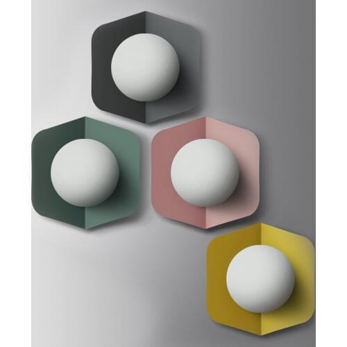 Nordic Bedroom Bedside Lamp Wall Lamp Simple Modern Aisle Corridor Hotel Golden Background Wall Lamp Creative LED Lamp