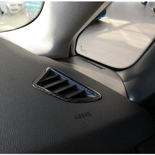 Carbon Fiber Black Color Dashboard Air Outlet Frame Decoration Cover Trim 2pcs For BMW 2 series Active Tourer F45 LHD ABS