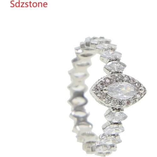 Luxury 2.0ct Lab Diamond Wedding Engagement Rings For Bride Silver Color Rings Women Full Stone Finger Fine Jewelry