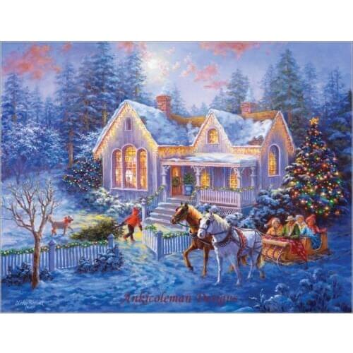 Needlework for embroidery DIY DMC High Quality - Counted Cross Stitch Kits 14 ct Oil painting - Welcome Home