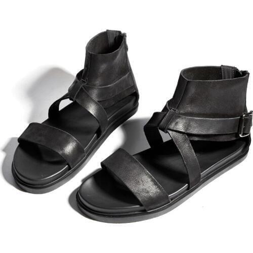 Gladiator Sandals Men British Style Genuine Leather Platform Sandals Luxury Summer Beach Casual Shoes Sandalias Hombre Plus Size