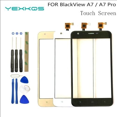 Original 5.0'' Touch Glass For BlackView A7 / A7 Pro Touch Screen Glass Digitizer Panel Front Glass Lens Sensor Tools Adhesive