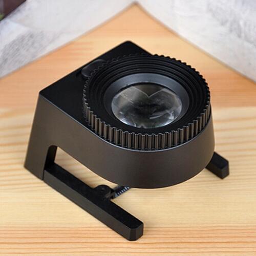 20X LED Illuminated Light Metal Jewelry Appraisal Repair Loupe Stand Folding Cloth Magnifier Magnifying Glass with Scale 1mm