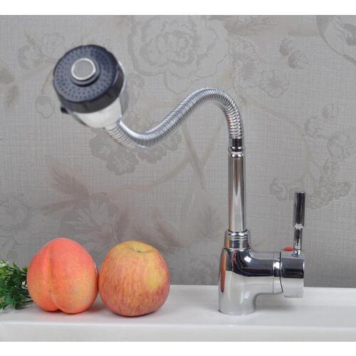 360 degree Rotated Kitchen dish basin faucet, Chrome plated wash basin faucet hot and cold, Deformation sink basin faucet mixer