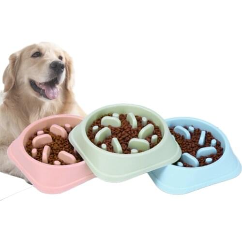 Dog Slow Feeder Puppy Accessories Eating Dish Bowel Prevent Obesity Supplies Anti-Slip Subber Stable Not Running Big Enough