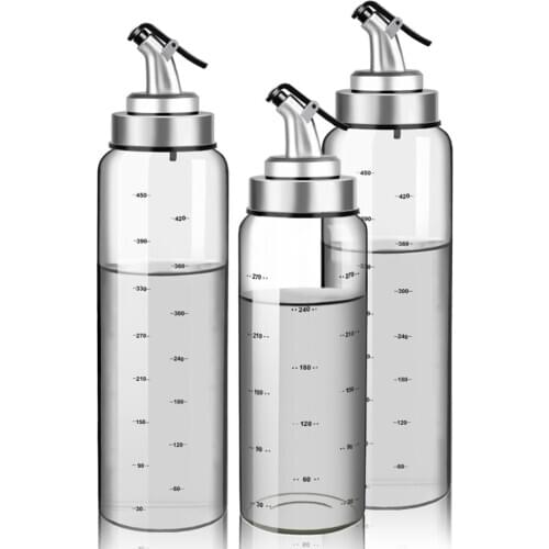 Spice Glass Oil Bottle Soy Sauce Vinegar Spice Jar with Scale Condiment Bottle Oiler Seasoning Storage Spice Container Organizer