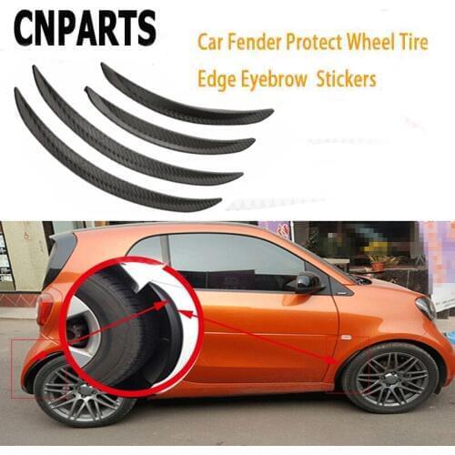 CNPARTS 25cm Car Fender Wheel Eyebrow Lip Arch Carbon Stickers For Skoda Octavia A5 A7 2 Fabia Yeti BMW E60 F30 X5 E53 Inifiniti