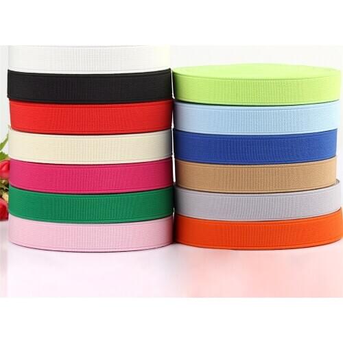 2.5cm Width High Quality Elastic Bands Colorful Elastic Webbing for Clothing Underware Pajamas Ties Accessories DIY 28M/Roll