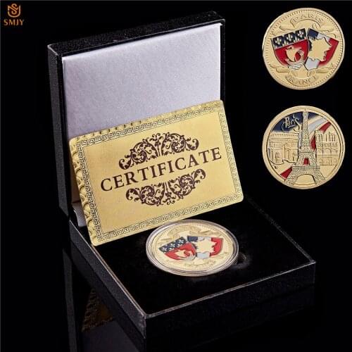 1899 French Revolution Anniversary Commemorative Coin Arc De Painted Inkjet Decorative Coin Value Collection W/Lucky Box Gift