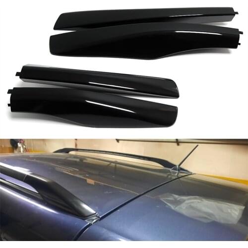 Black ABS Roof Rack Bar Rail End Protection Cover Shell 4PCS For Lexus RX350 RX400h RX330 2003 2004 2005 2006 2007 2008 2009