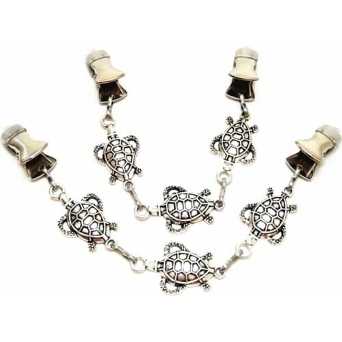 Turtle Tortoise Cloak Cape Clasps Women Chain Style Cardigan Dress Clamps Shawl Cinch Pins Sweater Guard Clips