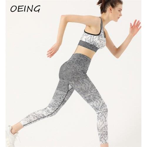 Workout Clothes for Women Yoga 2 Piece Sets Print Sport Bras and Leggings Traning Suits