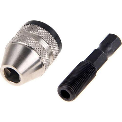 0.3-3.6mm Keyless Drill Chuck Electric Drill Driver Adaptor Mini Collet Chuck 1/4'' Hex Shank Quick Change Convertor Adapter