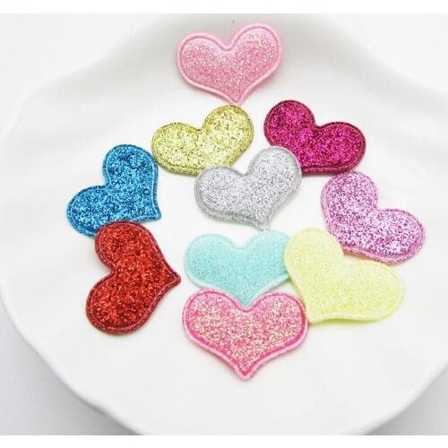 20pcs Heart Ball Padded Appliques For clothes DIY Baby hair Clip headwear Decor Ornament Accessories