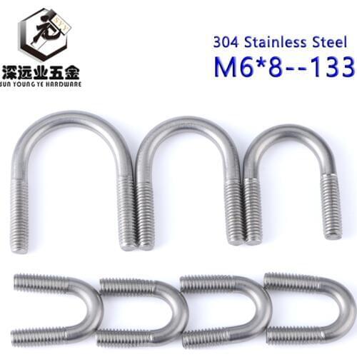 30pcs stainless steel SUS304 U bolt clamp U shape bolt for pipe tupe fixing Horse Ring Double Heads metric U Screws Bolt