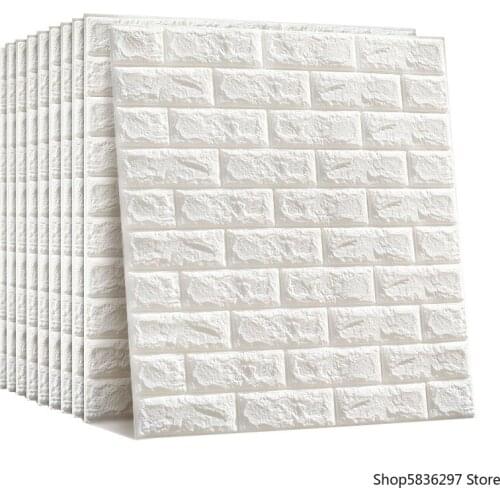 3D Brick Wall Stickers DIY Self Foam Waterproof Decor Wall Covering Wallpaper For TV Background Kids Living kitchen Room