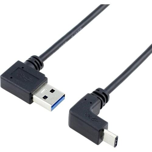 90 Degree UP & Down angled USB3.1 Type-c male to USB3.0 Male 90 degree angled cable 1m for mobile phone tablet